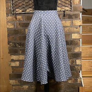Closet London Elegant Blue white Patterned Flocked Women's Skirt 8